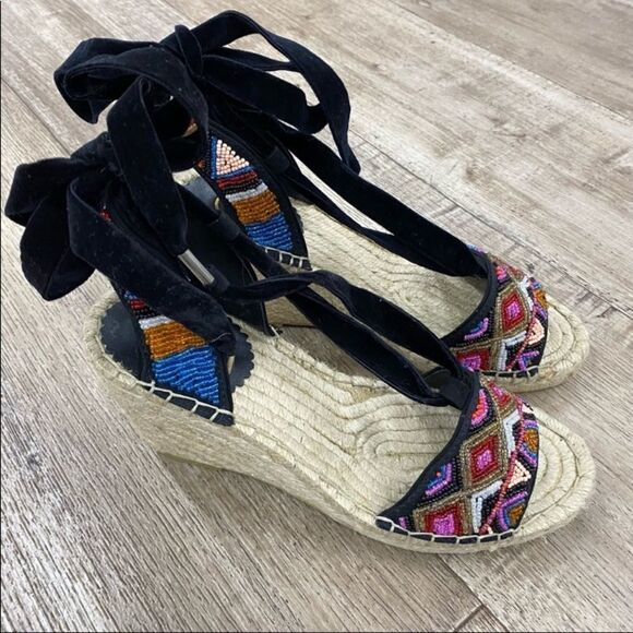 Ash Paola Platform Beaded Wedges - Picture 3 of 6